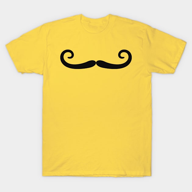 Squiggly Villain Mustache T-Shirt by InkyArt